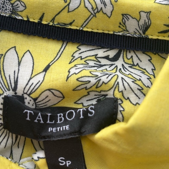 Talbots Floral Long Sleeve Button Down Top, Size Petite Small - Picture 11 of 12